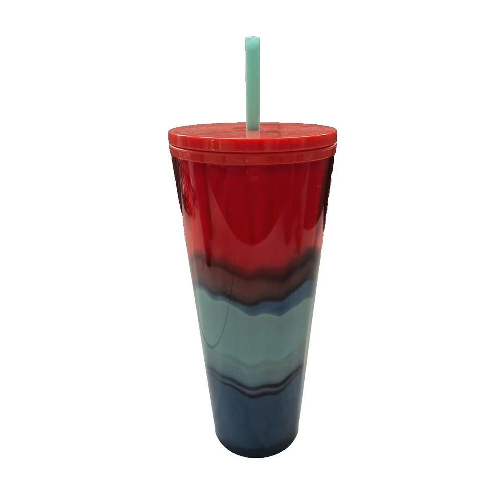 Starbucks 24 oz Red And Blue Ombre Tumbler 2021 Cup Collection - Picture 2 of 4